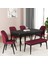 Bia Serisi Açılabilir Mdf Mutfak Salon Masa Takımı 4 Sandalye+1 Bench (Siyah Mermer) 1
