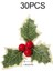 30 Noel Simüle Yeşil Yapraklı Holly Meyveleri (Yurt Dışından) 2