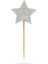 Beyaz Yıldız Simli Eva Kürdan Cupcake Toppers Cupcake Çubuğu 12'li 2