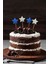 Mavi-Beyaz Çift Taraflı Yıldız Simli Eva Kürdan Cupcake Toppers Cupcake Çubuğu 12'li 1
