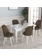 Ay Serisi Mutfak-Salon Masa Sandalye Takımı Beyaz (4 Sandalyeli) 2