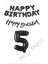 Happy Bırthday Siyah Renk Folyo Balon Kaligrafi Banner ve Rakam Seti Yaş 5 1