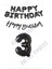 Happy Bırthday Siyah Renk Folyo Balon Kaligrafi Banner ve Rakam Seti Yaş 3 1