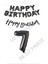 Happy Bırthday Siyah Renk Folyo Balon Kaligrafi Banner ve Rakam Seti Yaş 7 1