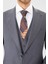Slim Fit Cızgılı Yeleklı Takım Elbıse Gri 2
