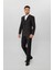 Slim Fit Cızgılı Kruvaze Takım Elbıse Siyah 1