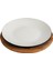 Döküm Yuvarlak Servis Tabağı Ve Kayın Servis Ahşabı. Içi Sable Çap(Ø)25cm. 1