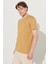 Erkek Hardal Slim Fit Dar Kesim %100 Pamuk Bisiklet Yaka Tişört 5