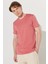 Erkek Kiremit Slim Fit Dar Kesim %100 Pamuk Bisiklet Yaka Tişört 3