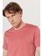 Erkek Kiremit Slim Fit Dar Kesim %100 Pamuk Bisiklet Yaka Tişört 4