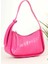 Moon Timsah Deri Desenli Baget Kadın Omuz Çantası Fuşya 3