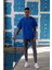 Erkek Oversize Mavi T-Shirt 3