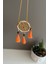 Rattan Kasnaklı El Yapımı Araba Süsü/kapı Süsü Düş Kapanı/dreamcatcher-Turuncu-7 cm Çap 1