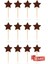 Kahverengi Yıldız Simli Eva Kürdan Cupcake Toppers Cupcake Çubuğu 12'li 3