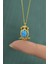 925 Ayar Gümüş Gold Kaplama Opal Baykuş Kolye 1