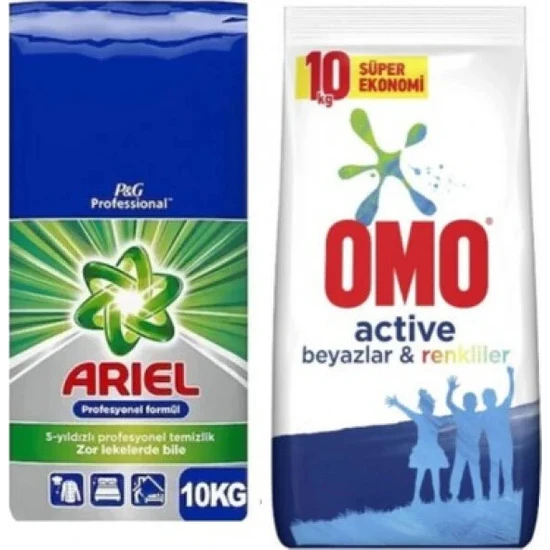 Omo Matik 10 kg + Ariel Matik 10 kg Çamaşır Deterjanı