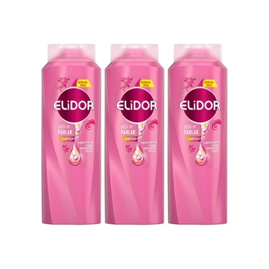 Elidor Superblend Saç Bakım Şampuanı Güçlü ve Parlak Saçlar 650 ml x 3