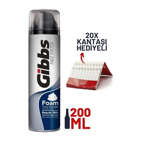 Gibbs 200 ml Tıraş Köpüğü 20 Adet Kantaşı Seti