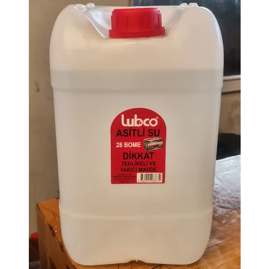 Lubco Asitli Su Akü Asiti 20 Lt  28 Bome  4x5 lt pet ambalaj veya plastik bidon 20 kg olarak yollanır