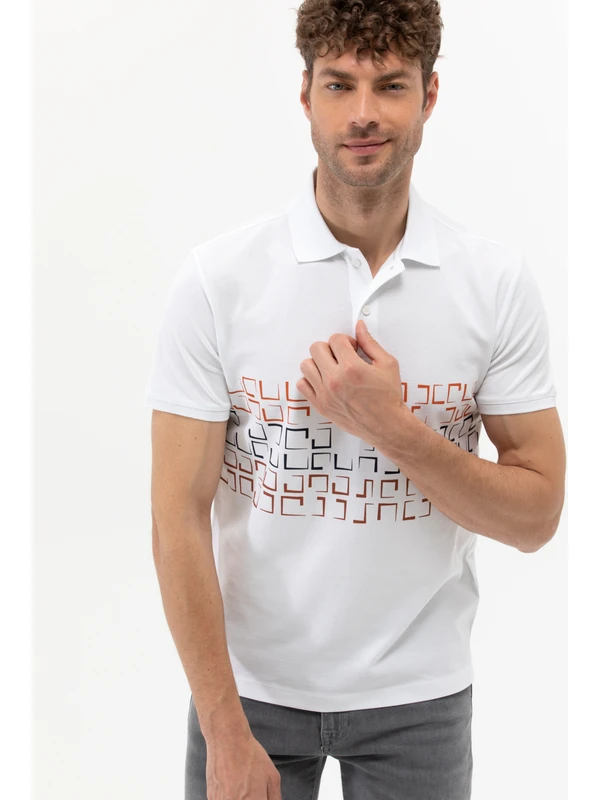 Pierre Cardin Erkek Beyaz Slim Fit Polo Yaka Tişört 50275720-VR013