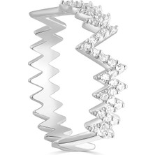 Joy of Jade Neval Yüzük 1 Mikron Rodyum Kaplama (925 Ayar Gümüş Üzerine) Zirkonyum