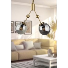 Begüsa Delf 2.li Avize Eskitme Füme Cam