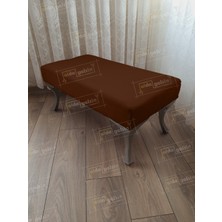 AldaGelsin 100 cm Düz Ayak Ucu Kapı Önü Antre Bench Puf Gümüş Ayak