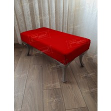 AldaGelsin 110 cm Düz Ayak Ucu Kapı Önü Antre Bench Puf Gümüş Ayak
