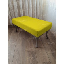 AldaGelsin 110 cm Düz Ayak Ucu Kapı Önü Antre Bench Puf Gümüş Ayak