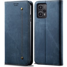 Lr Joyful Xiaomi Redmi Note 12 Turbo / Poco F5 5g Pu Deri Kılıf Stand Cüzdan Kot Kot Doku Telefon Kapağı (Yurt Dışından)