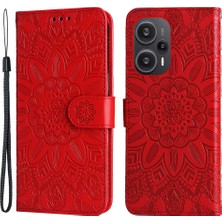 Lr Joyful Xiaomi Redmi Note 12 Turbo / Poco F5 5g Telefon Kılıfı Pu Deri Cüzdan Baskılı Ayçiçeği Telefon Stand Kapağı (Yurt Dışından)