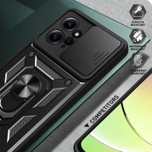 Lr Joyful Xiaomi Redmi Note 12 4g Kickstand Telefon Kasası Slayt Lens Koruma Pc+Tpu Kapağı (Yurt Dışından)