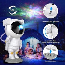 Laxsam Yeni Taşınabilir Astronot Görünüm Ayarlanabilir Projeksiyon Gece Lambası Kumandalı