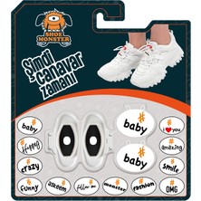 Shoe Monster Beyaz - Siyah Baby Ayakkabı Aksesuarı