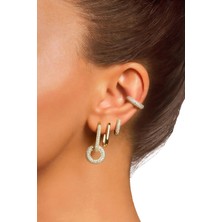 Joy of Jade Gimma Ear Cuff 1 Mikron 18 Ayar Altın Kaplama (925 Ayar Gümüş Üzerine), Zirkonyum