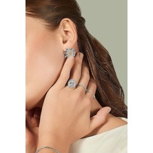 Joy of Jade Olca Yüzük 1 Mikron Rodyum Kaplama (925 Ayar Gümüş Üzerine) Zirkonyum