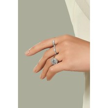 Joy of Jade Olca Yüzük 1 Mikron Rodyum Kaplama (925 Ayar Gümüş Üzerine) Zirkonyum