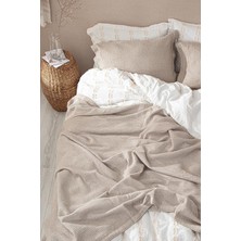 Ecocotton Sara Bej Çift Kişilik %100 Organik Pamuk Pike - Yatak Örtüsü Seti 220 x 240 cm