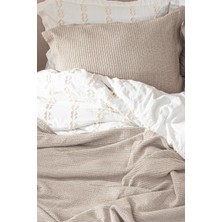 Ecocotton Sara Bej Çift Kişilik %100 Organik Pamuk Pike - Yatak Örtüsü Seti 220 x 240 cm