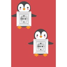Kt Grup Sevimli Penguen 2 Adet Priz Sticker