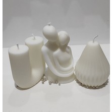 Candles Flame Sarılan Çift Büst ve Dekoratif Soya Mumları