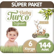Baby Turco Doğadan Süper Paket 6 Beden Bebek Bezi 48X3 144 Adet