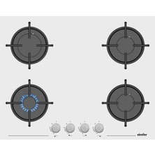 Simfer Beyaz Cam Ankastre Set ( 7339-8704-3654 ) 65 cm Ocak