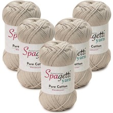 Spagetti Yarn Pure Cotton 5'li Gri El Örgü Ipliği