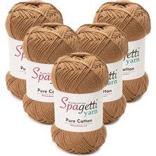 Spagetti Yarn Pure Cotton 5'li Açık Kahve El Örgü Ipliği