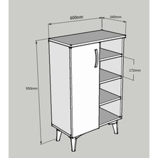 Cantek Dizayn Dia Çok Amaçlı Dolap, Ayakkabılık Beyaz