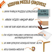 mixefor Puzzle Çerçevesi 1000 Parça Ölçü 66CM x 48CM  Ön Yüzey Kırılmaz Antireflektif Arka Yüzey Ahşap Mdf