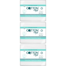 Cotton Soft Kulak Çubuğu %100 Saf Pamuk 200 Adet (3'lü Set)