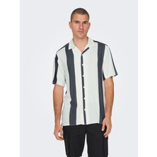 Only & Sons Wayne Lıfe Reg   Vıscose   Erkek Lacivert Gömlek 22026100-04