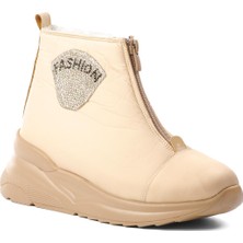 Ayakmod 844 Bej Içi Kürklü Su Itici Kadın Kar Botu